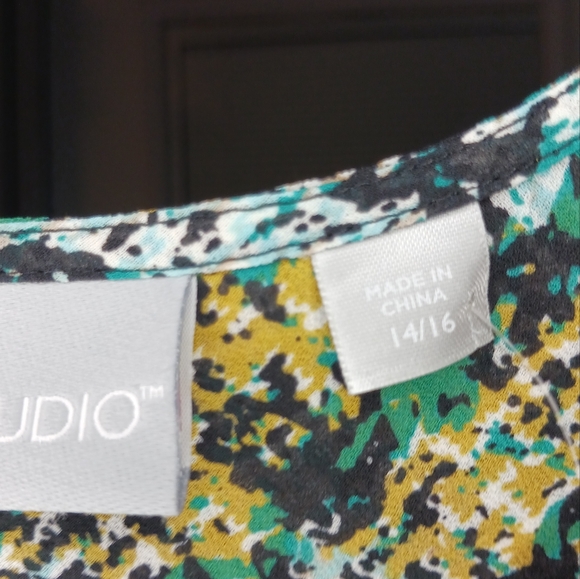 NWT Avenue Studio Green/Black Tank Top Size (14/16) Size 1X - Picture 4 of 5